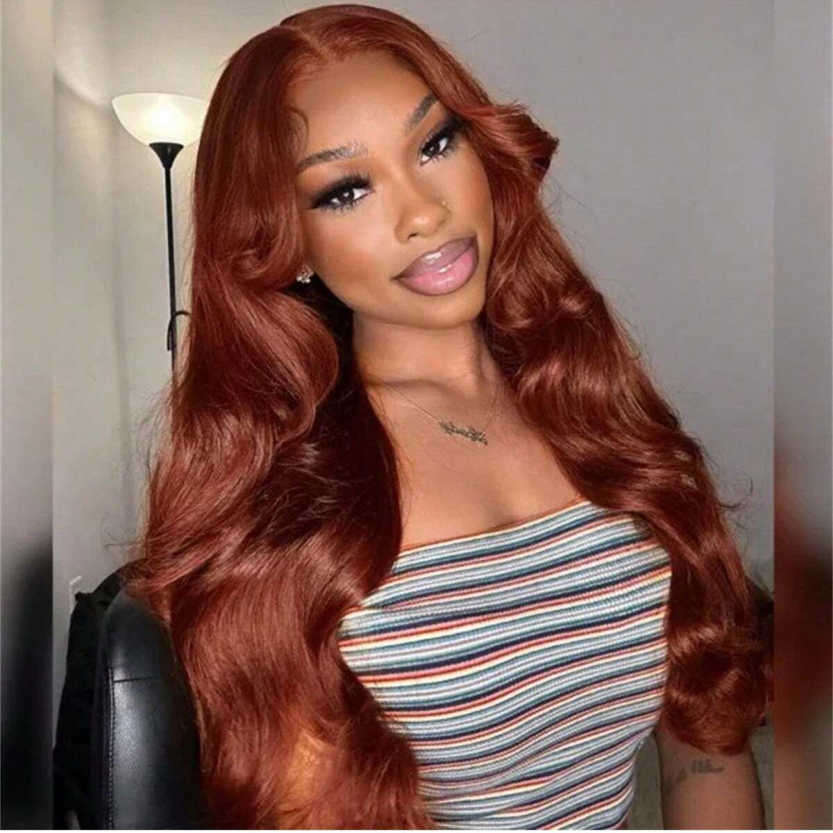 4x4 Lace Closure Wig Human Hair Body Wave Reddish Brown #33 Fashion Hair