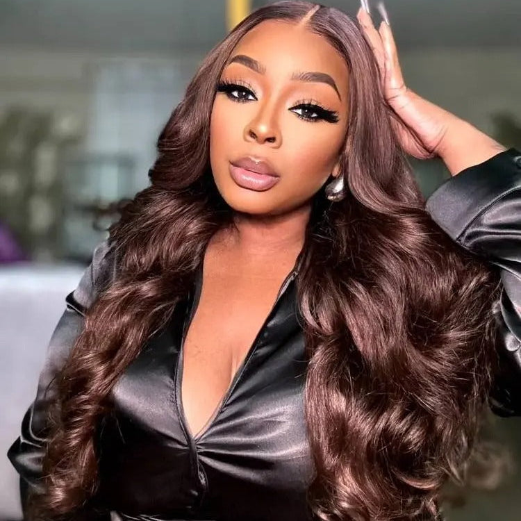 13x6 Chocolate Brown Glueless Wigs Body Wave