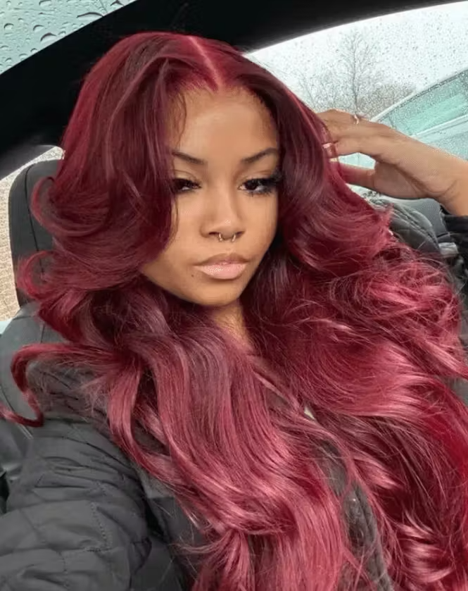 13x4 Lace Front Wig #99j Body Wave Hair Wigs