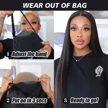 5X5 Water Wave Wear and Go Glueless HD Lace Closure Wig for Women