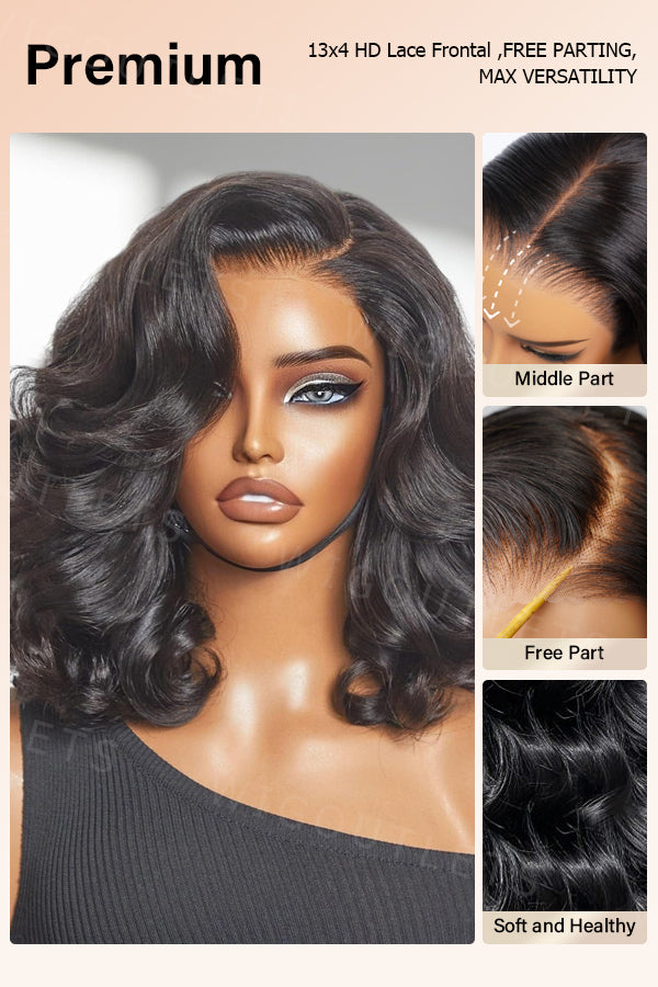 13x4 body bob human hair wig