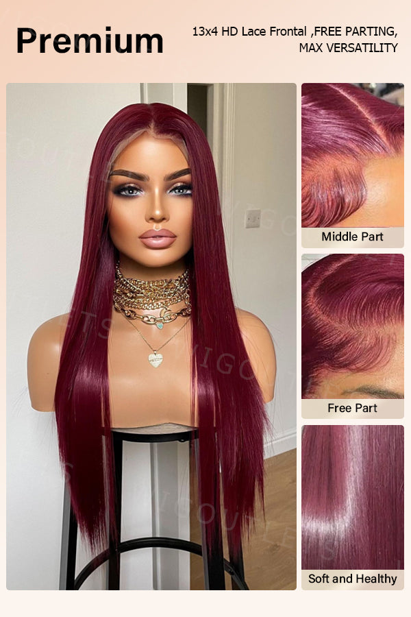 13x4 burgunjdy lace wig