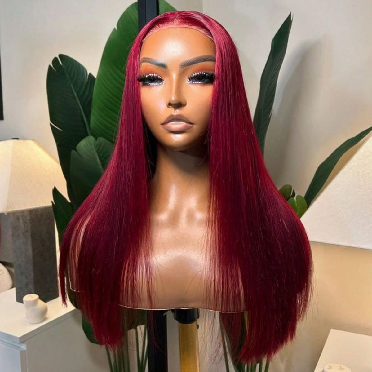 Burgundy lace wig