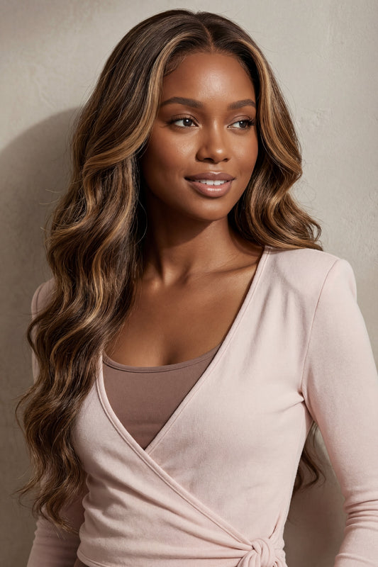 $139=26Inch | Full 13x6 Lace Front P4/27 Highlight Body Wave Human Hair Wig