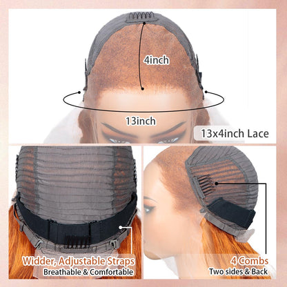 Full 13x6 GInger #350 Deep Wave Lace Front Wigs Human Hair