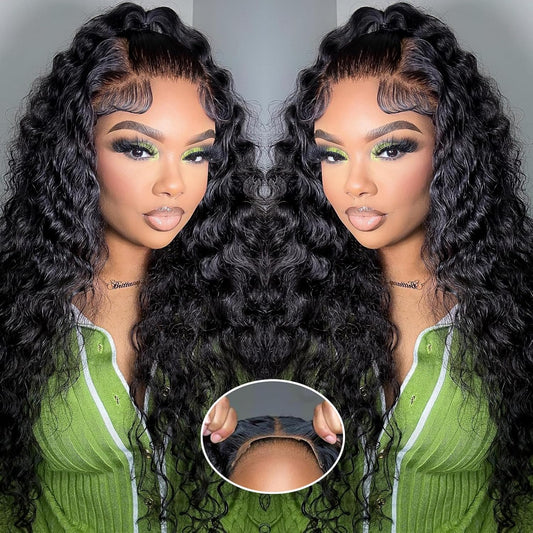 4x4 Lace Closure Wig Human Hair Water Wave Wig