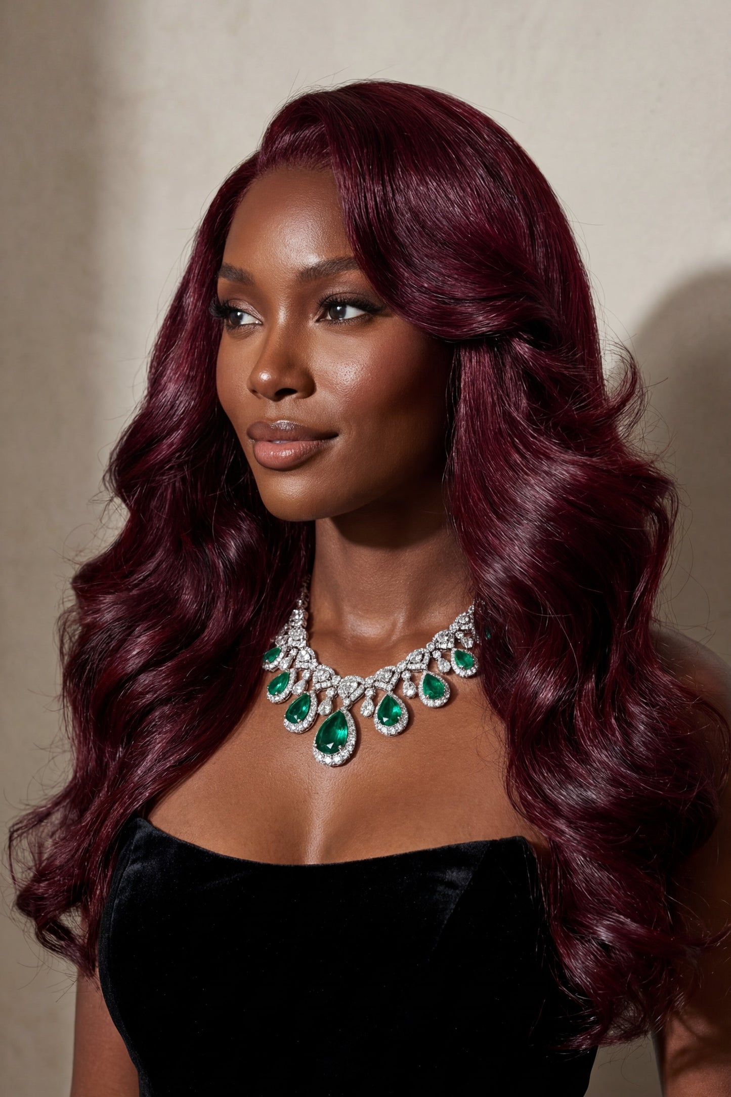 burgundy body wave lace front wig