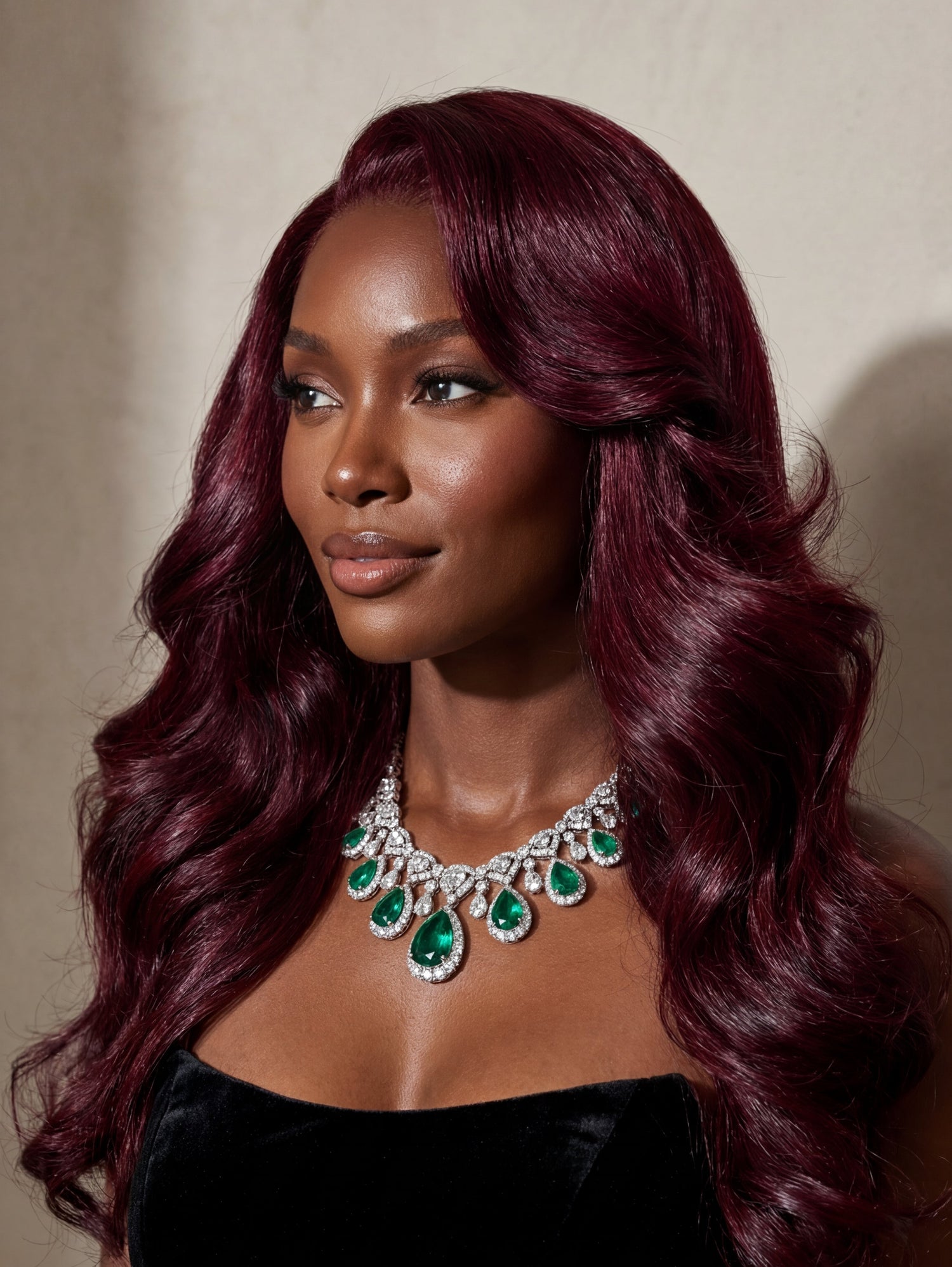 burgundy body wave lace front wig