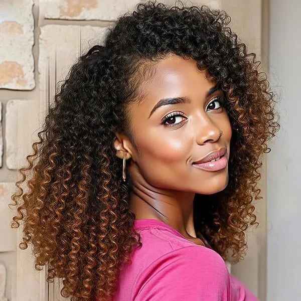 T1b/30 Kinky Curly Human Crochet Hair Extensions