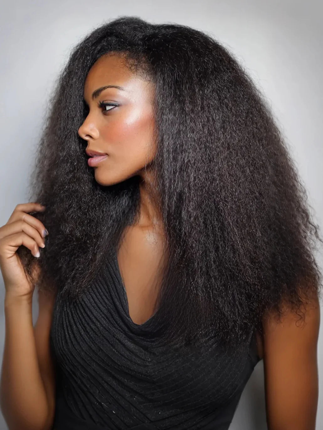 Kinky Straight Crochet Hair Machine Made Feather Human Hair Extension