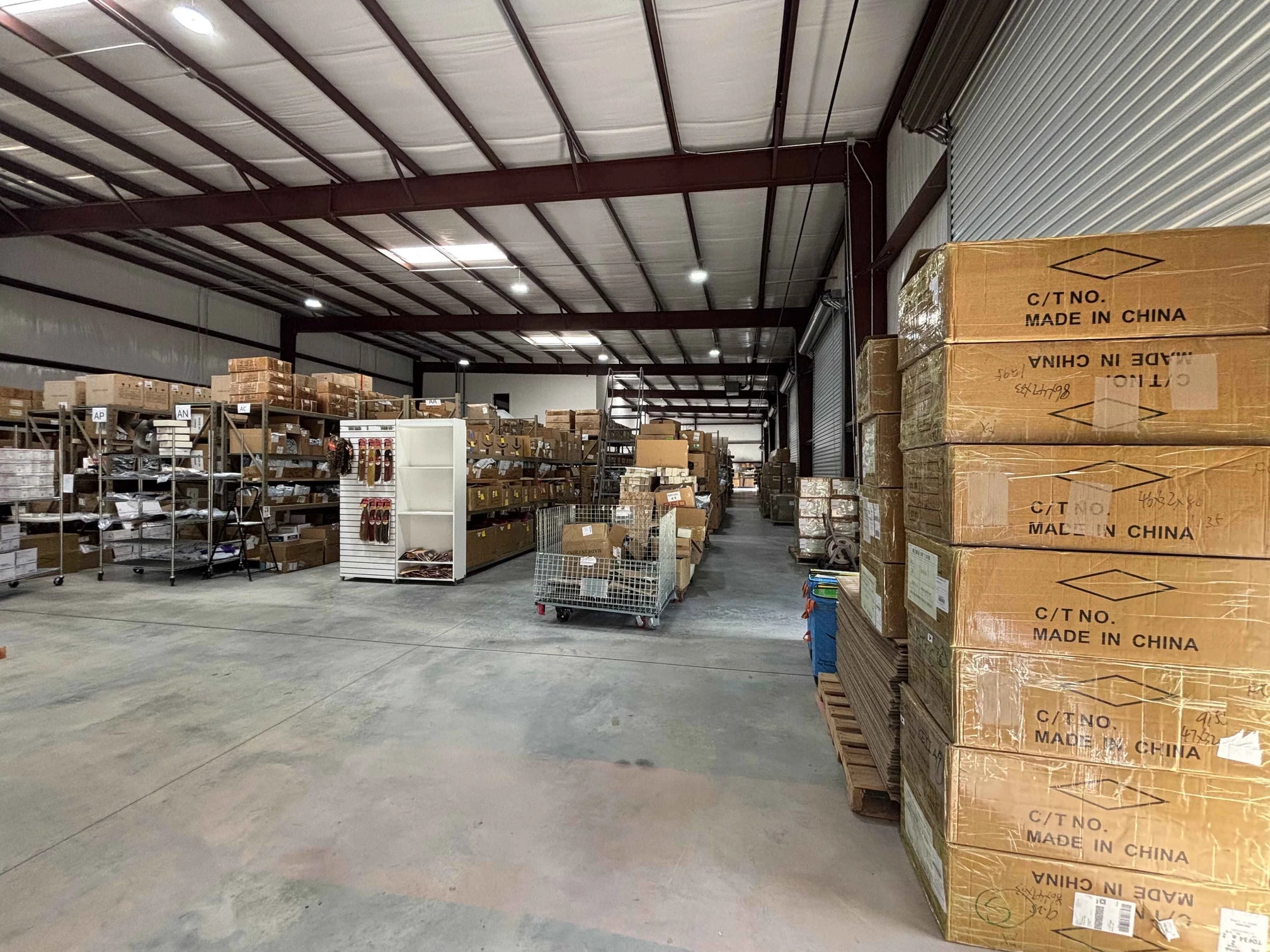 the warehouse of WigOutlets in the United States