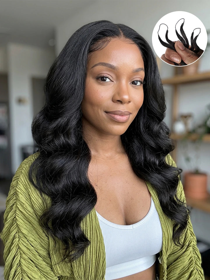 Feather Crochet Hair Body Wave Human Hair Extensions