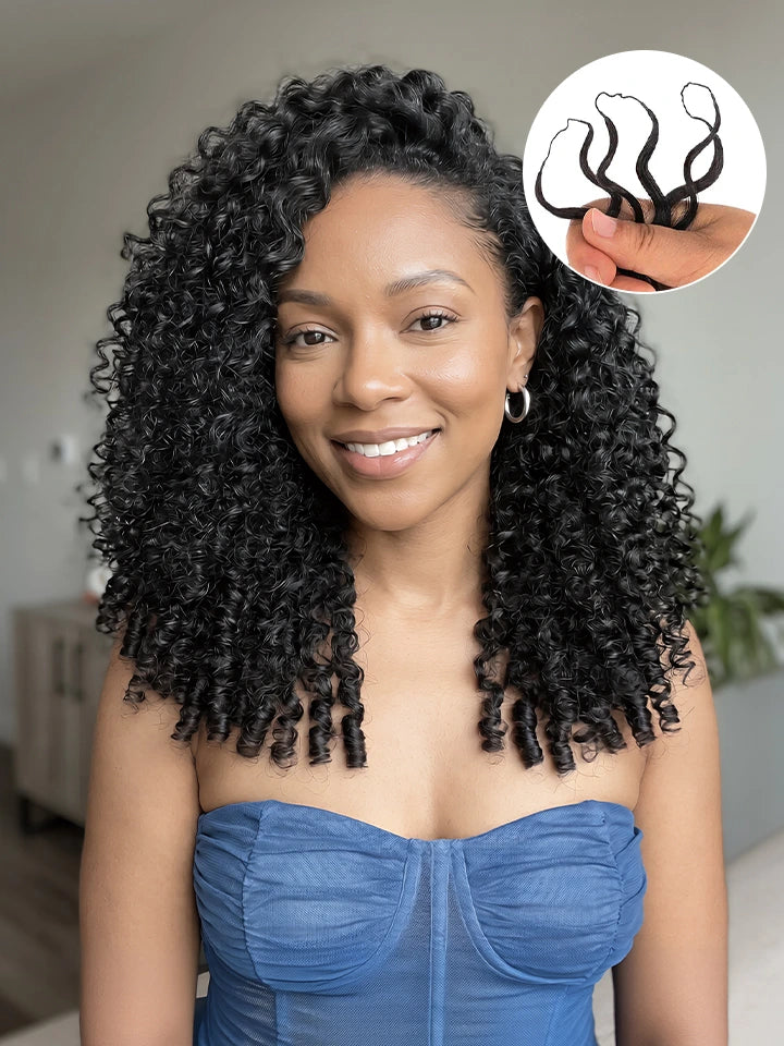 Burmese Curly Feather Crochet Human Hair Extension