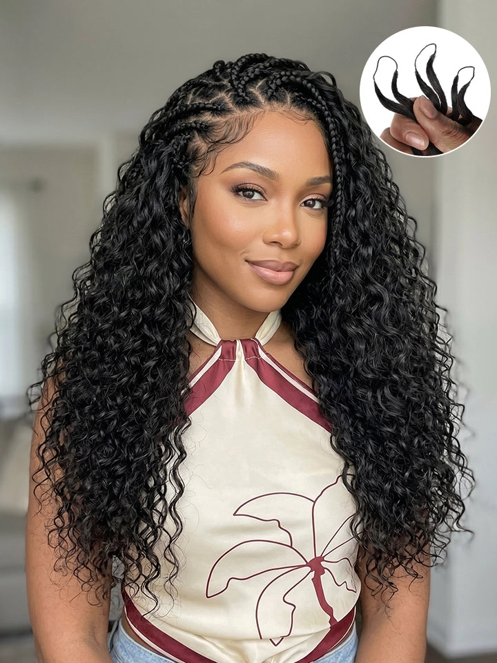 Deep Wave Crochet Hair Machine Made Feather Human Hair Extension