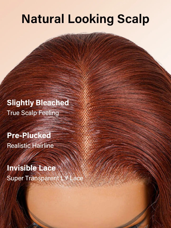 layered reddish brown wig straight hair lace front human hair wigs | WigOutlets