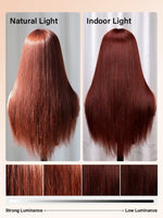 layered reddish brown wig straight hair lace front human hair wigs | WigOutlets