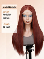 layered reddish brown wig straight hair lace front human hair wigs | WigOutlets