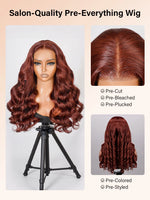 reddish brown wig body wave lace front human hair wigs | WigOutlets