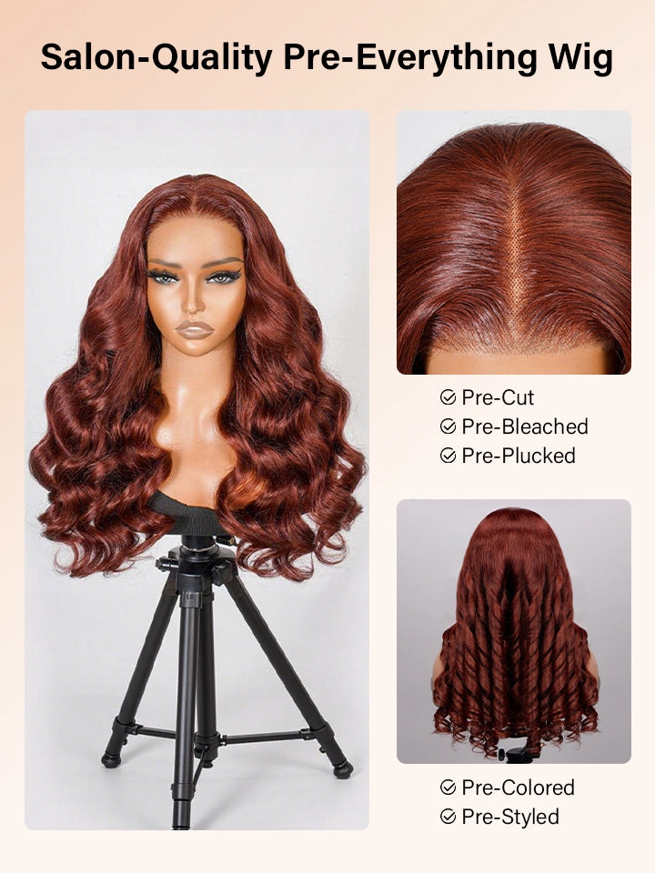 reddish brown wig body wave lace front human hair wigs | WigOutlets