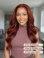reddish brown wig body wave lace front human hair wigs | WigOutlets