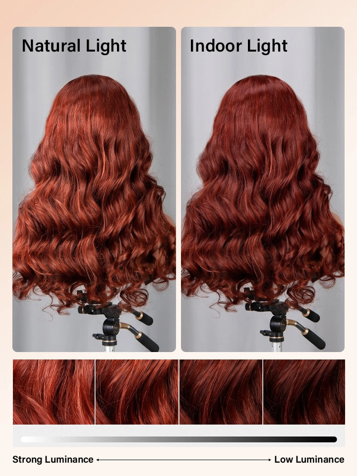 reddish brown wig body wave lace front human hair wigs | WigOutlets