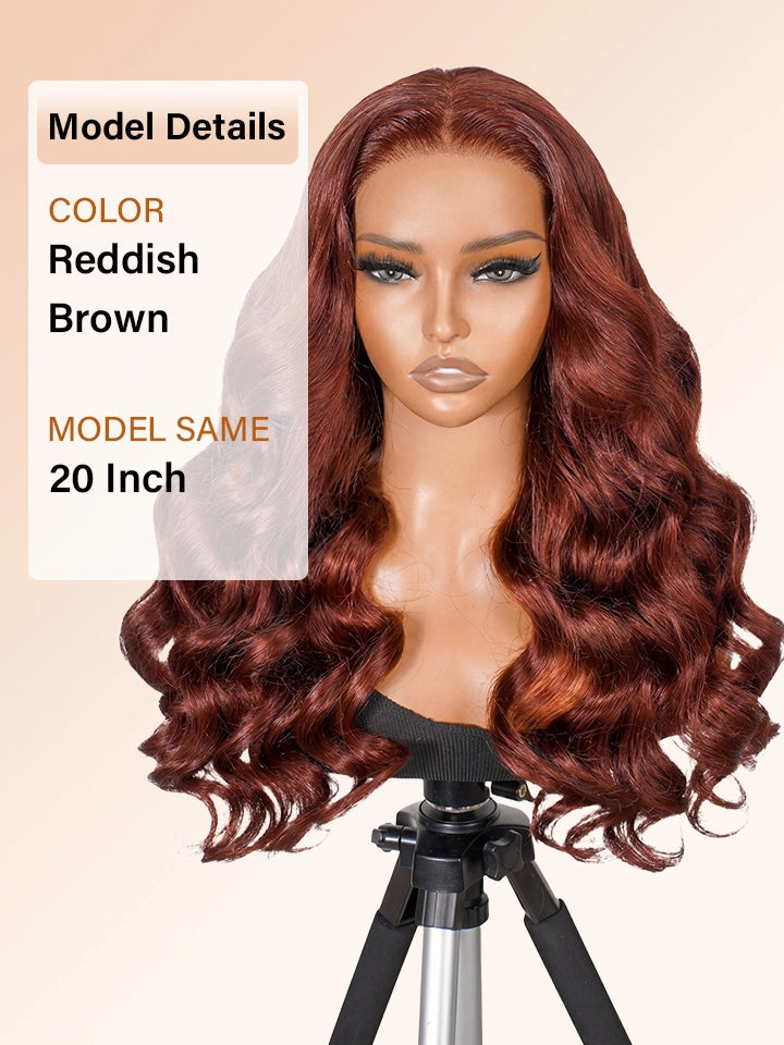 reddish brown wig body wave lace front human hair wigs | WigOutlets