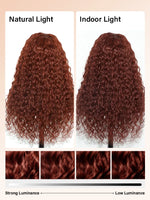 reddish brown wig water wave lace front human hair wigs | WigOutlets