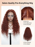 reddish brown wig water wave lace front human hair wigs | WigOutlets