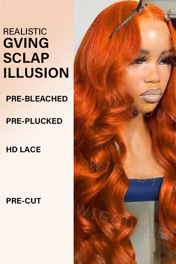 Side view of the Wig Outlets 13x6 Body Wave Lace Front 