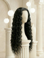 Wig Outlets Full 13x6 Water Wave Natural Black Wig, featuring a deep, rich natural black color with soft, defined water wave curls. The 13x6 lace front provides a seamless, realistic hairline, while the water wave texture adds natural volume, bounce, and movement for a fresh, effortless look.