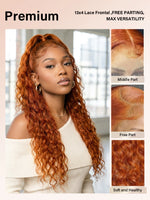 ginger wig water wave 13x4 lace front human hair wigs | WigOutletes