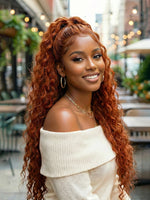 ginger wig water wave 13x4 lace front human hair wigs | WigOutletes