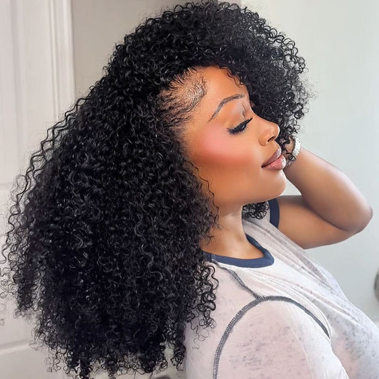 13x4 Kinky Curly Lace Front Wigs Human Hair High Density