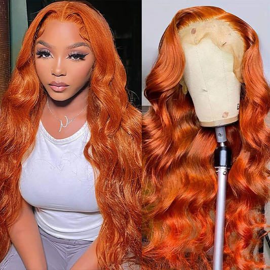 Full 13x6 GInger #350 Body Wave Lace Front Wigs Human Hair