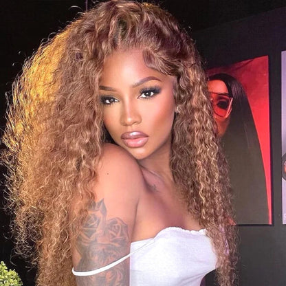 13x6 #p4/27 Water Wave Highlight Lace Front Wigs Human Hair