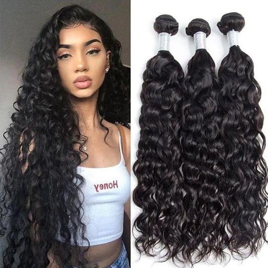 Water Wave Hair Bundle Unprocessed Virgin Human Hair Weaves Natural Extensions