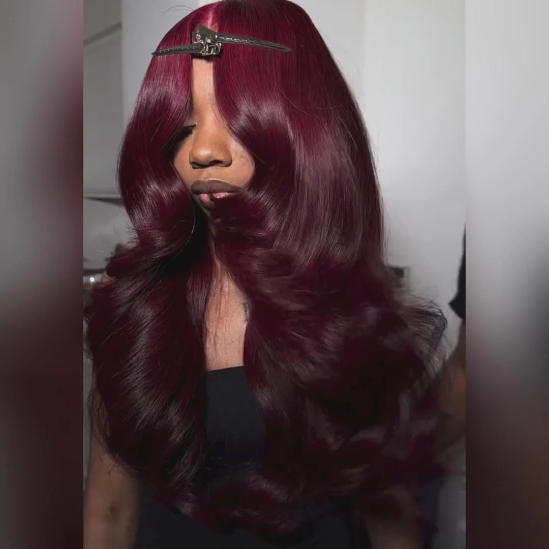 13x4 Lace Front Wig #99j Body Wave Hair Wigs