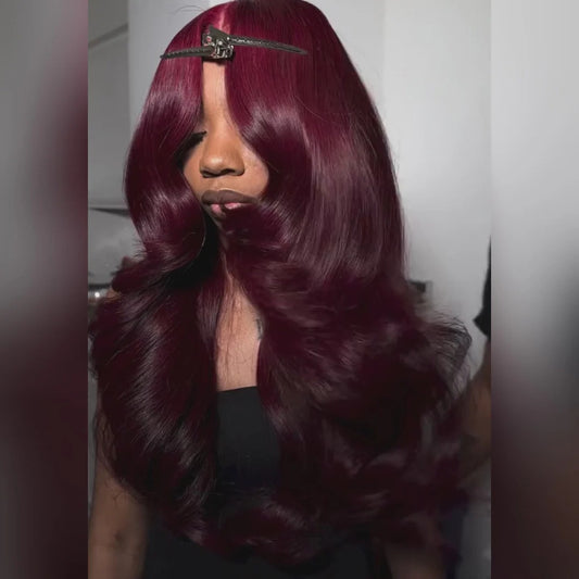 13x4 Lace Front Wig #99j Body Wave Hair Wigs