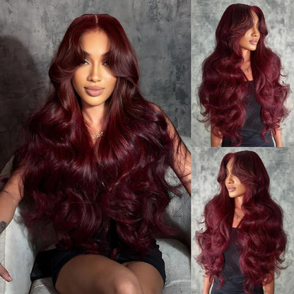 13x4 Lace Front Wig #99j Body Wave Hair Wigs