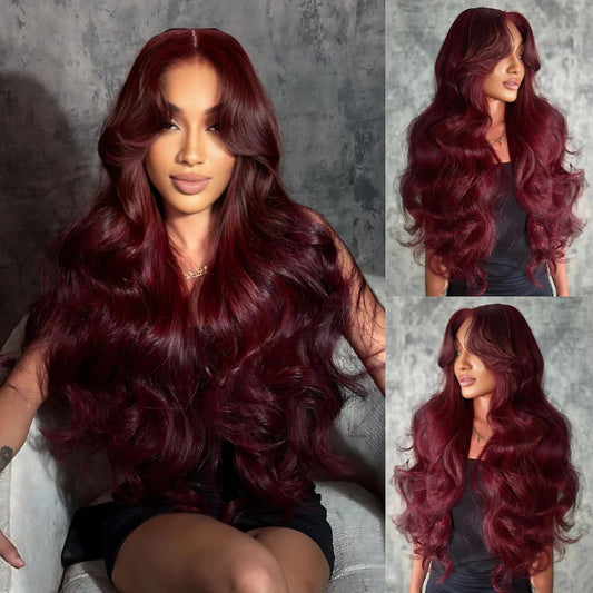 13x4 Lace Front Wig #99j Body Wave Hair Wigs