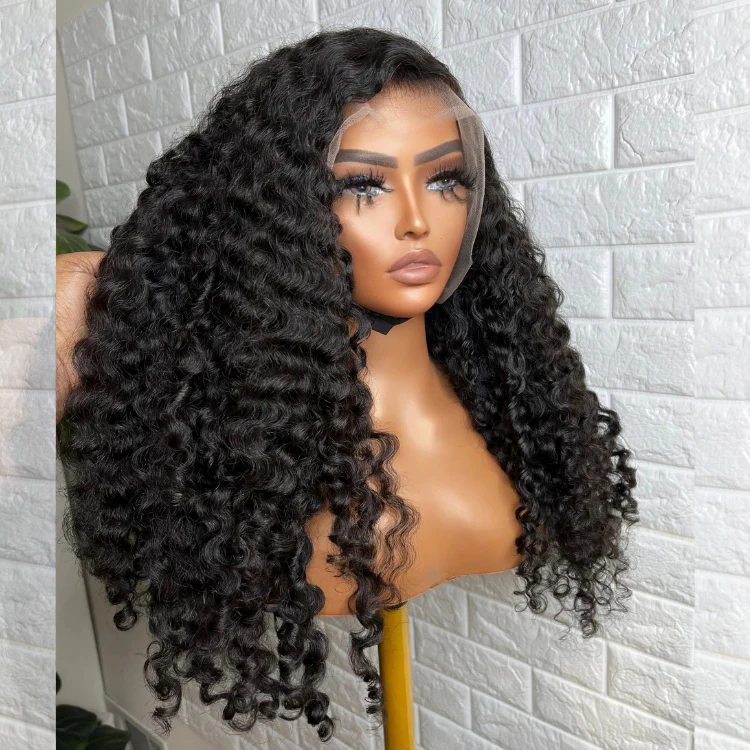 Raw Burmese Curly Wig Transparent HD Lace Frontal Wigs Burmese Curly Human Hair Wig