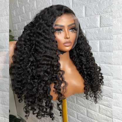 Raw Burmese Curly Wig Transparent HD Lace Frontal Wigs Burmese Curly Human Hair Wig