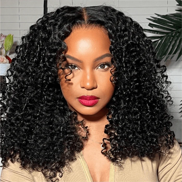 kinky curly bob wig human hair wig