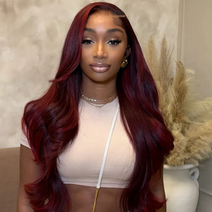 13x4 Lace Front Wig #99j Body Wave Hair Wigs