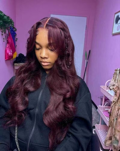 13x4 Lace Front Wig #99j Body Wave Hair Wigs