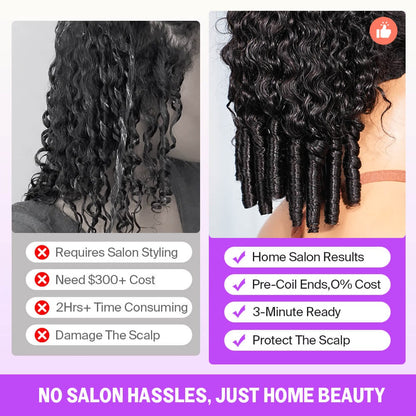 13x6  Burmese Curly With Finger Coil Ends Hold Curls Well