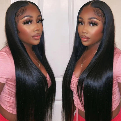 4x4 Lace Closure Wig Human Hair Straight Wig Pre Plucked
