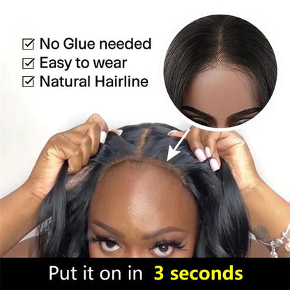 5X5 Water Wave Wear and Go Glueless HD Lace Closure Wig for Women