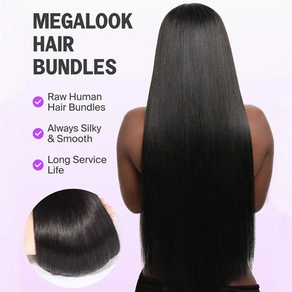 Straight Human  Hair Bundle Unprocessed Virgin Human Hair Weaves Natural Extensions