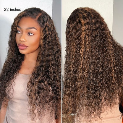 13x6 #p4/27 Water Wave Highlight Lace Front Wigs Human Hair
